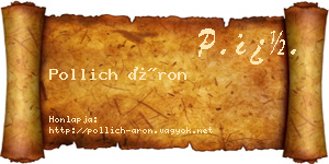 Pollich Áron névjegykártya